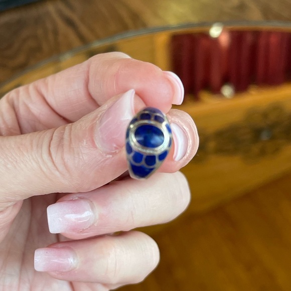 Vintage Signed 925 Silver and Lapis Ring Size 5.75 - Picture 2 of 8